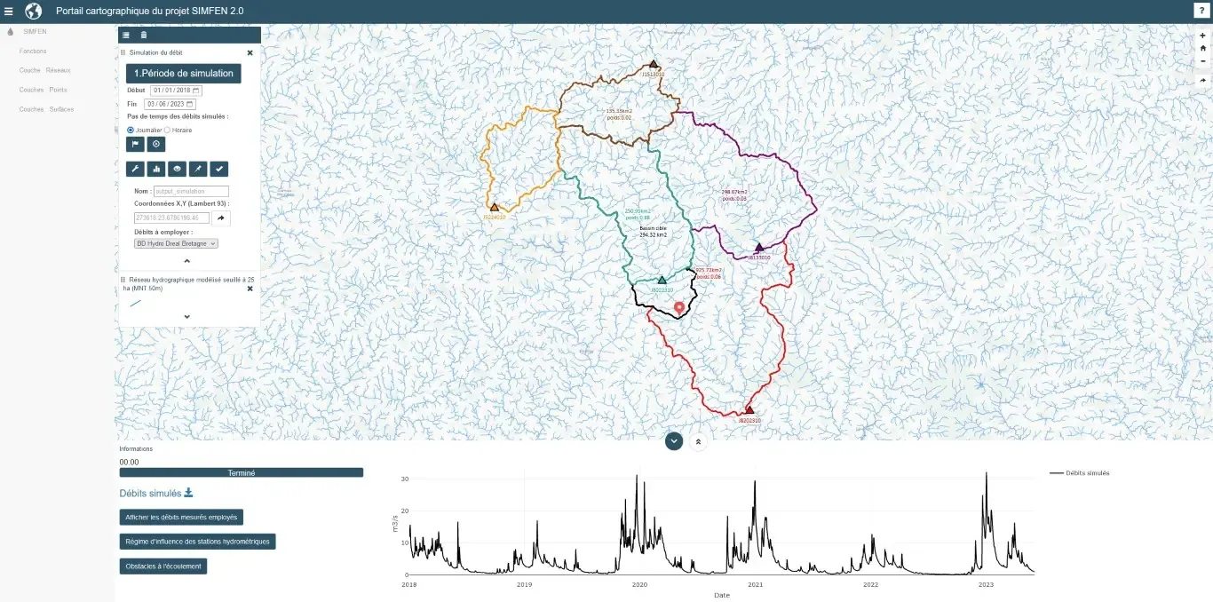 Interface web du projet SIMFEN : résultat d&#x27;une simulation